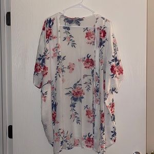 White, floral kimono